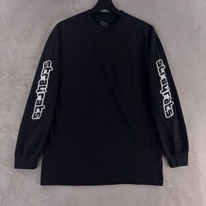 Stray Rats Long Sleeve‎ Logo T Shirt Mens Size Medium Black Skateboarding
